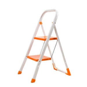 Домакинска метална стълба 2 стъпала, лека и здрава метална стълба за домакинството и ремонт.