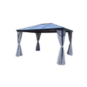 Градински алуминиев павилион My Garden WRG086 с тъмно сив дизайн и мрежа против комари, 3x3 м.