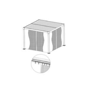 Комплект от 4 бр. страници за Пергола TLC190 с полиестерни страници и мрежа за защита и вентилация