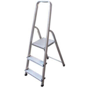 Алуминиева домакинска стълба 2+1 с 3 стъпала, лека и здрава, домакинска стълба 1.05 м, товар 150 кг