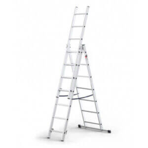 Алуминиева стълба Ziel 3x7 стъпала, трираменна алуминиева стълба 3.5 метра с 7 стъпала, лека и стабилна