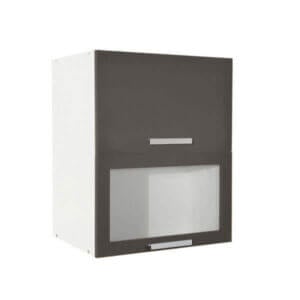 Горен шкаф Matis VH60 с врата и витрина, метални дръжки и плавно затваряне за кухня