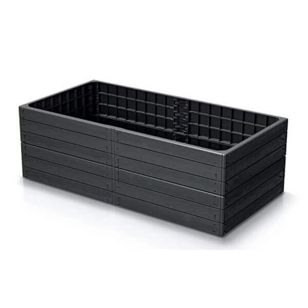 Градинска кашпа Prosperplast Woody Pile IBWR-S433 правоъгълна градинска кашпа от пластмаса за външно ползване в антрацит Градинска кашпа Prosperplast Woody Pile IBWR-S433 правоъгълна градинска кашпа от пластмаса за външно ползване в антрацит