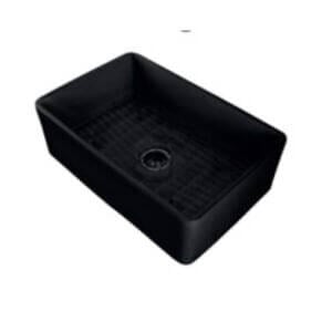 Керамична кухненска мивка Cascada с едно корито в черен мат, антибактериална и практична за кухня