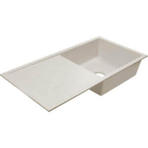 Кухненска мивка Cascada с едно корито и отцедник, крем гранит за кухня с функционално пространство