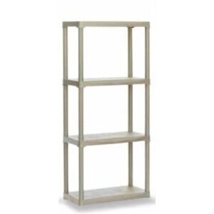 Стелаж PVC с 4 рафта, до 20 кг на рафт, 60x30x133 см перфектен за битови предмети