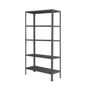 Метален стелаж с 5 рафта Basic-50 Black, до 50 кг на рафт, 170x75x30 см здрав, евтин, удобен, лесен за сглобяване