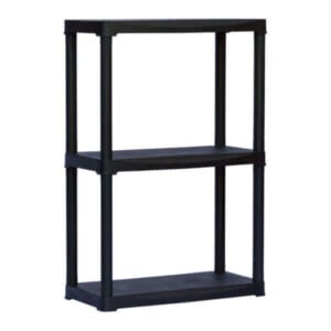 Стелаж PVC с 3 рафта, до 20 кг на рафт, 60x30x90 см е идеален за съхранение на посуда и дребни предмети
