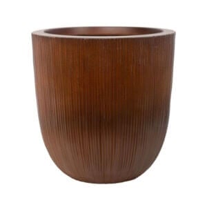 Саксия Чедър браун от полирезин, устойчива саксия за балкон и външна употреба