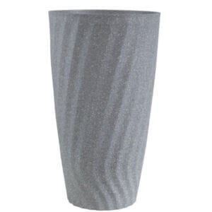 Саксия Средиземноморско сиво 35 x 35 x 61 см, устойчива саксия за балкон и интериор, полирезин